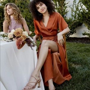 Whimsy + Row Lola Wrap Dress in Rust